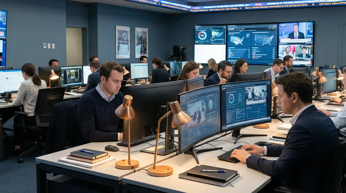 黑料不打样 - 调查团队在新闻编辑室工作